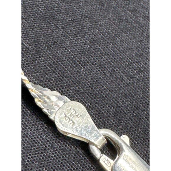 Sterling Silver 925 Flat Braided Herringbone Twisted Rope Chain Necklace 24" - Picture 8 of 10